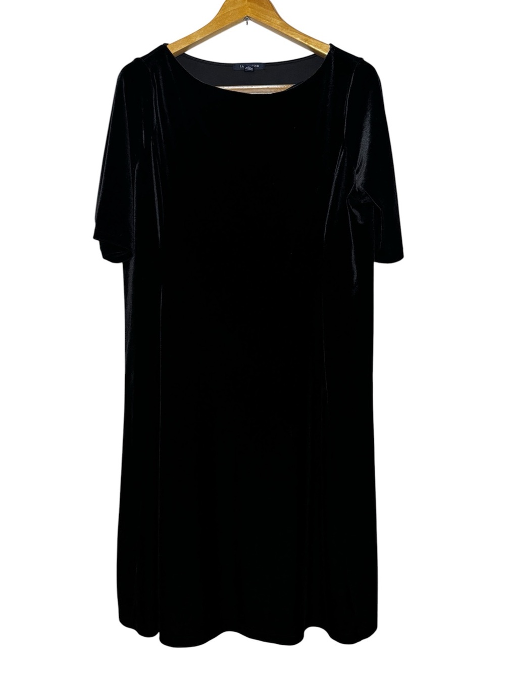 Land’s End Short Sleeve Velvet Shift Dress Size L/P 14-16 Y2K Goth Whimsigoth